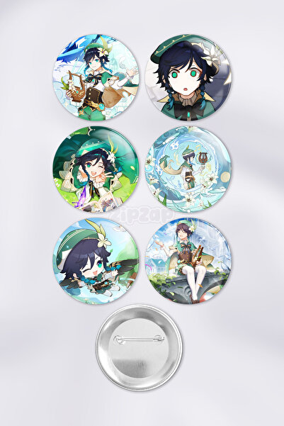 ZipZap Venti Barbatos Genshin impact Çanta Süsü Rozet İğneli Buton Rozet Seti...