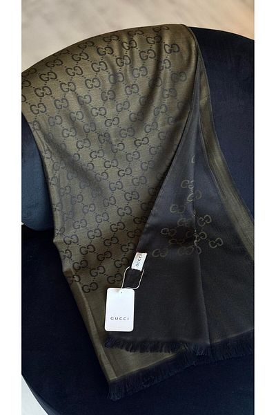 Webinay Home G Pattern Long Label Silk Wool Cotton Shawl Summer 4 Seasons Silk Scraf Hijab
