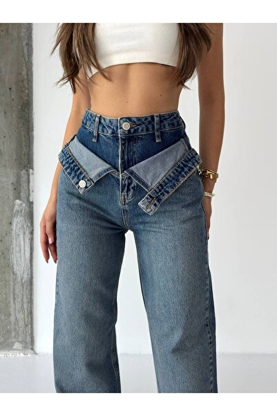 DENİKK TREND YÜKSEK BEL GENİŞ PAÇA JEAN DENİM PALAZZO PANTOLON-HİGH RİSE WİDE LEG JEAN