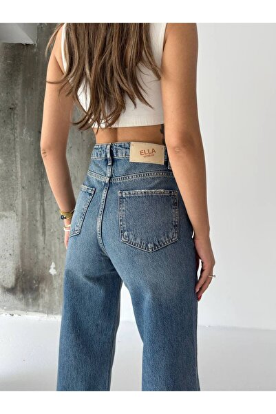 DENİKK TREND YÜKSEK BEL GENİŞ PAÇA JEAN DENİM PALAZZO PANTOLON-HİGH RİSE WİDE LEG JEAN