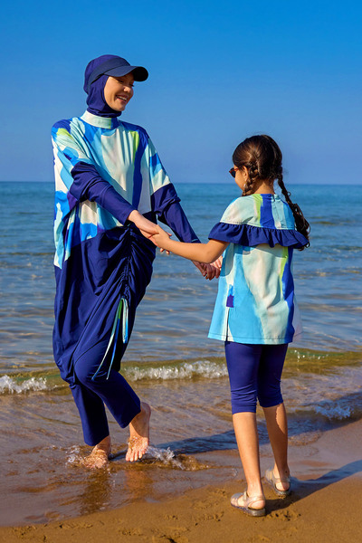 Marina Swimwear UPF50+ Korumalı Kız Çocuk Mayo - Hızlı Kuruyan, Esnek Mayo C2501