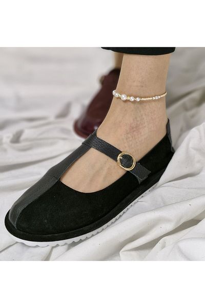 aayak&kabımofficial Genuine Leather Women's Casual Shoes – Elegant Buckle Model