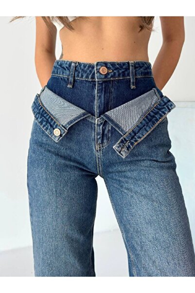 DENİKK TREND YÜKSEK BEL GENİŞ PAÇA JEAN DENİM PALAZZO PANTOLON-HİGH RİSE WİDE LEG JEAN