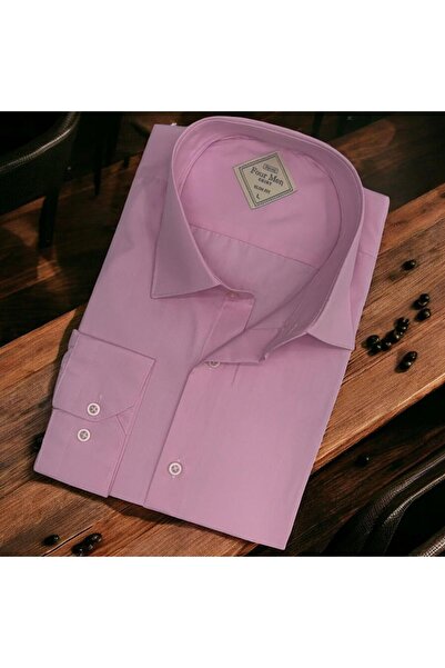 EREN STYLE Κλασικό λινό 100% βαμβακερό μακρυμάνικο ροζ πουκάμισο που δεν ιδρώ...