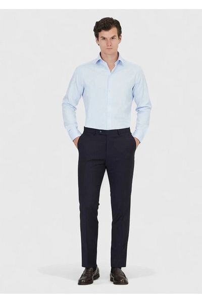 Ramsey Light Blue Plain Regular Fit Woven Classic 100% Cotton Shirt