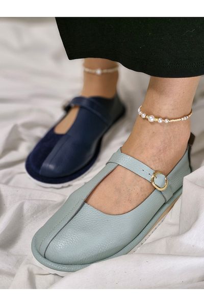 aayak&kabımofficial Genuine Leather Women's Casual Shoes – Elegant Buckle Model