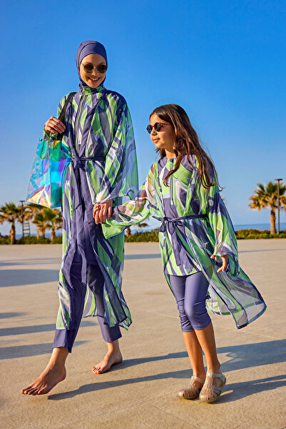Marina Swimwear Girls Beach Kimono - Colorful Patterned, Lightweight Chiffon ...