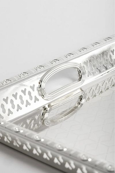 Bin Shihon 3-piece silver steel serving tray set