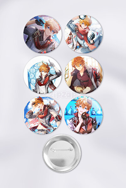 ZipZap Childe Tartaglia Genshin impact Çanta Süsü Rozet İğneli Buton Rozet Se...