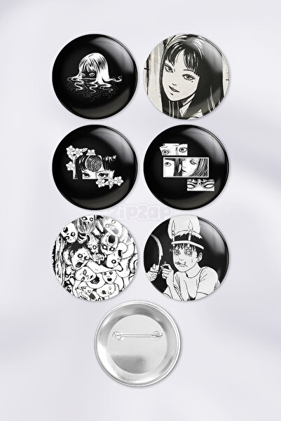 ZipZap Junji ito Çanta Süsü Rozet İğneli Buton Rozet Seti (6 ADET)