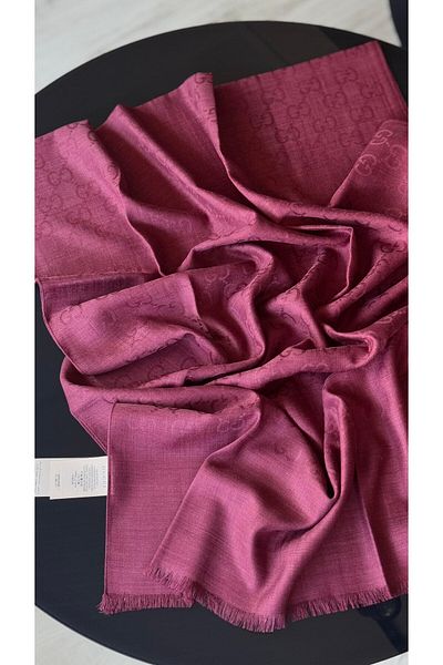 Webinay Home G Pattern Long Label Silk Wool Cotton Shawl Summer 4 Seasons Silk Scraf Hijab