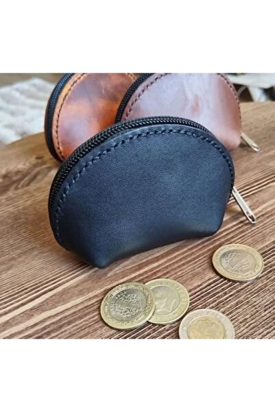 08dericraft محفظة عملات معدنية مصنوعة يدويًا من الجلد الطبيعي