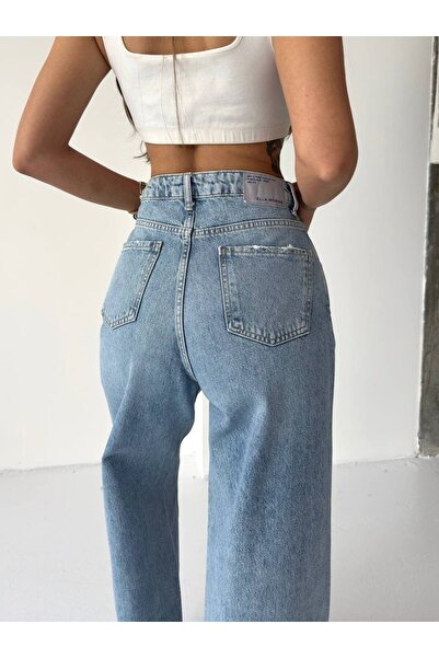 DENİKK TREND YÜKSEK BEL GENİŞ PAÇA JEAN DENİM PALAZZO PANTOLON-HİGH RİSE WİDE LEG JEAN