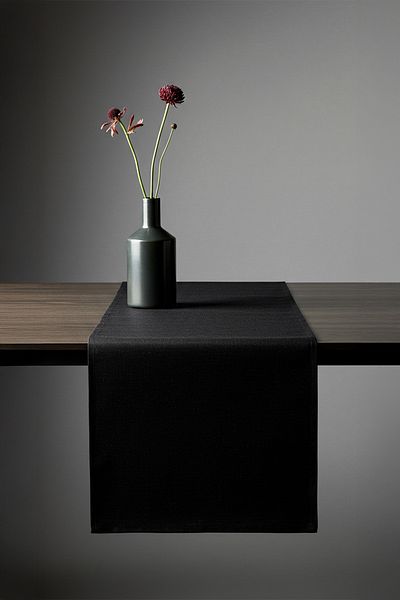 YUNUSOĞLU HOME Black Stylish Table Runner 50X150 cm – Modern and Elegant Tablecloth