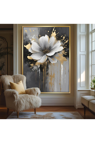 Markazip Altın Metal Çerçeveli Kanvas Tablo 70x100cm EYL46-1-K-A