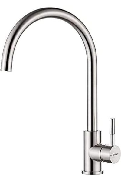 fitto Kitchen Sink Mixer Tap - Single Handle, High Spout with 360° Swivel, UK Standard Fittings, Chrome F