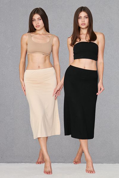 Lantliv Viscose Fabric Knee Length Skirt Long Lining, Skirt Petticoat, Hijab Skirt Dress Lining, Underskirt Skirt Lining