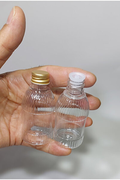 Genel Markalar 10 Adet Boş Tıpalı gold kapaklı Şişe 50 ml Pet Plastik Parfüm ...