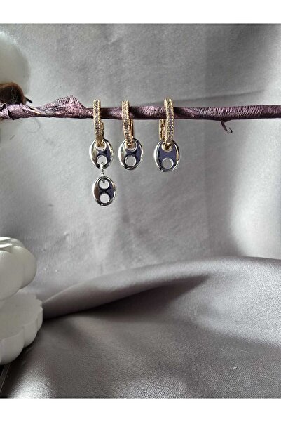 AURA 3 lü çelik küpe