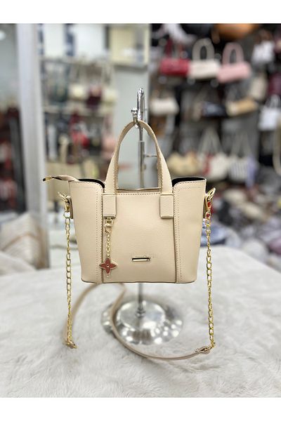 nura Ecru Women's Beçin Hand and Shoulder Bag
