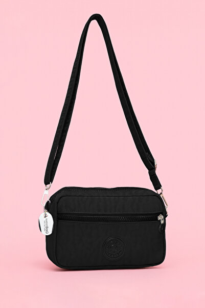 westbag Kadın Çapraz Askılı Üç Gözlü Fermuarlı Krinkıl Günlük Omuz Çantası