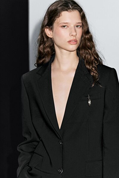 Massimo Dutti İki düğmeli krepe blazer