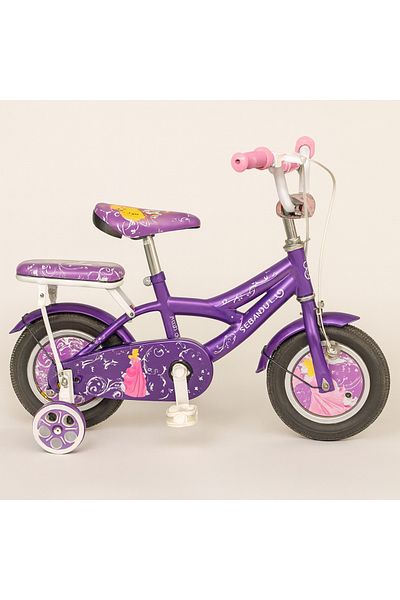 rexa Barbie-Themed 10-Inch Kids Bicycle with Training Wheels – Purple Princess Design