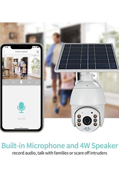Bonjour Wireless WiFi Outdoor Security Camera Solar Battery Power Spotlight N...