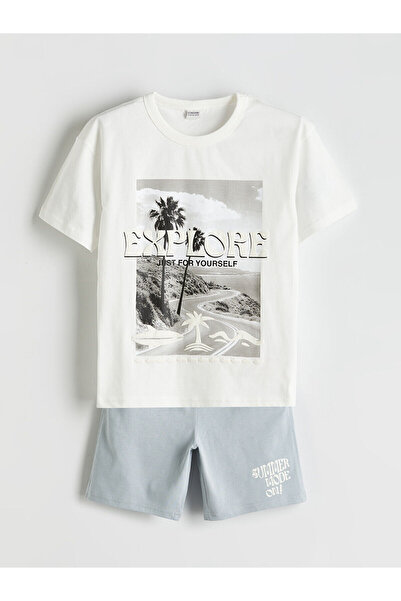 LC Waikiki Crew Neck Boys T-Shirt and Shorts