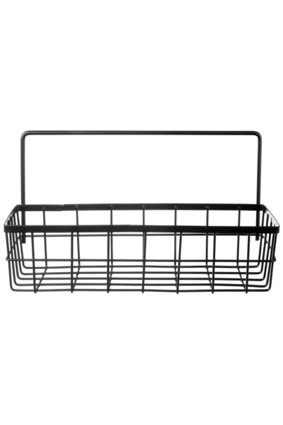 shumee Black metal kitchen shelf, hanging on a rail, RADKA, 30x10.5x17cm