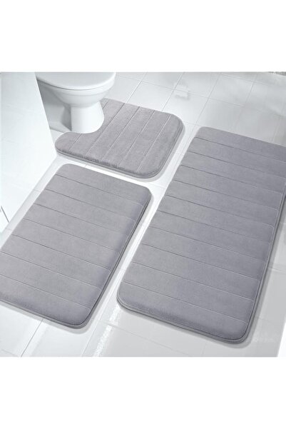 Generic سجاد حمام أوكراتي، 3 قطع، مجموعة سجاد حمام من الإسفنج الذكي، سجادات ح...