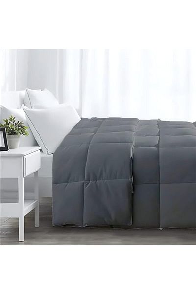 MAXQON Duvet Comforter Microfiber Single/Double Sizes (Grey, King (240x260CM))