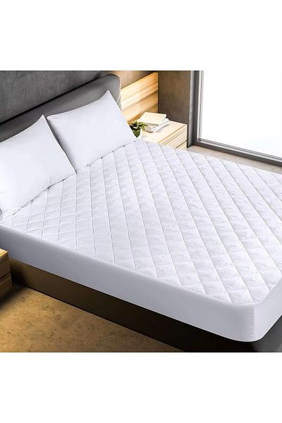 MAXQON Mattress Protector Microfiber, 100% Waterproof, Color White, Queen Size 150x200+25cm