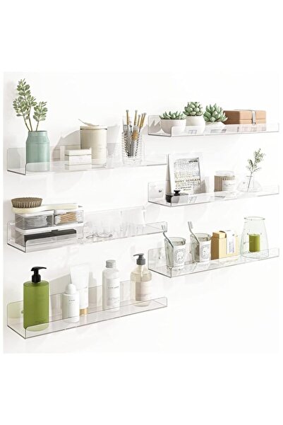 Generic Fixwal 6pcs Acrylic Shelves, 15 Inch Floating Wall Mounted Shelves, C...