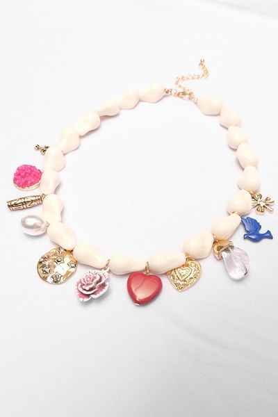 SHERIN Charm Necklace with Artificial Pearl