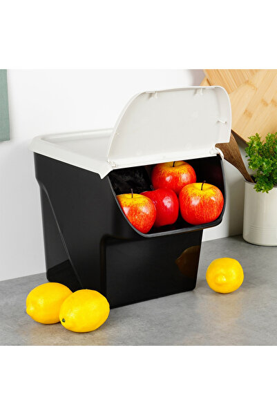 shumee Vegetable and fruit container with lid, 13 l, ash grey