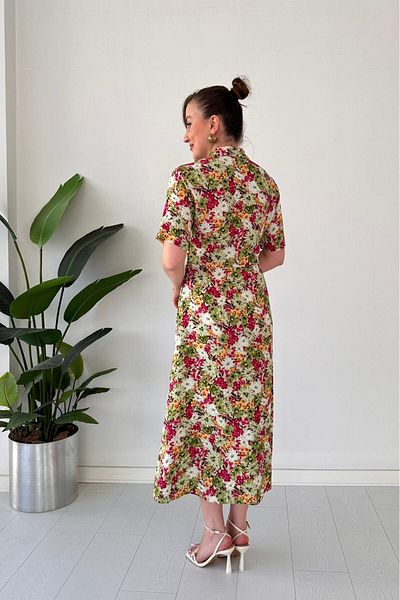 MaziButik Daisy Shirt Dress Green