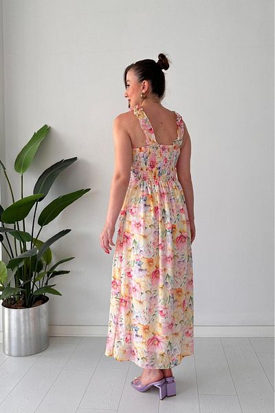 MaziButik Lotus Strap Dress Colorful