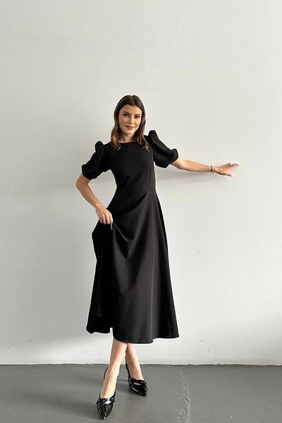 Afiş Butik White Balloon Sleeve Long Dress