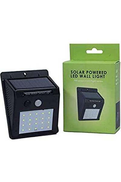 Generic مصباح حائط LED يعمل بالطاقة الشمسية مع مستشعر حركة PIR ومستشعر ليلي CDS - 20 مصباح LED أسود