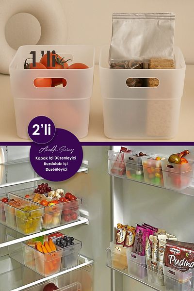 Anadolu Saray 2 Pieces Refrigerator Interior Organizer Organizer Set of 2 Refrigerator Interior Organizer and Bathroom Organizer