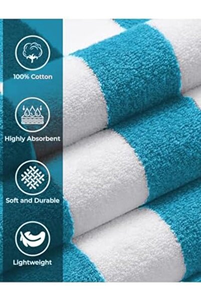 MAXQON Pack Of 2 - Beach Towel - 100% Cotton 600 GSM Over Sized (90x180cm), Highly Absorbent Bath Sh