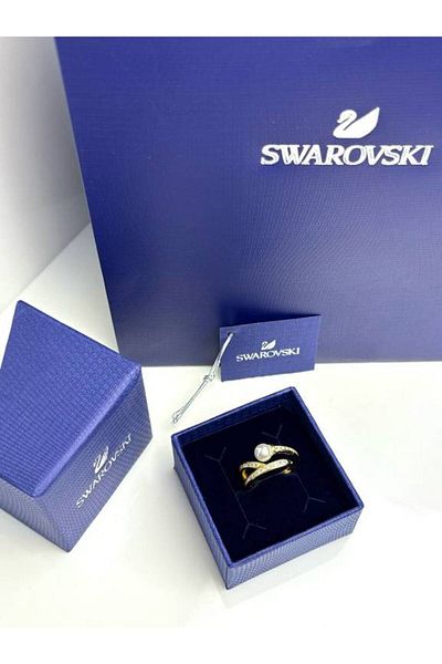 Swarovski Gold Ring with Accessories