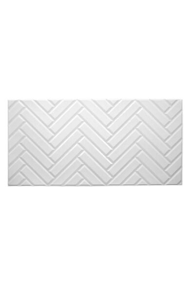 Mercaton Decorative panel, PVC, 3D zigzag pattern, white, 96×48.5cm