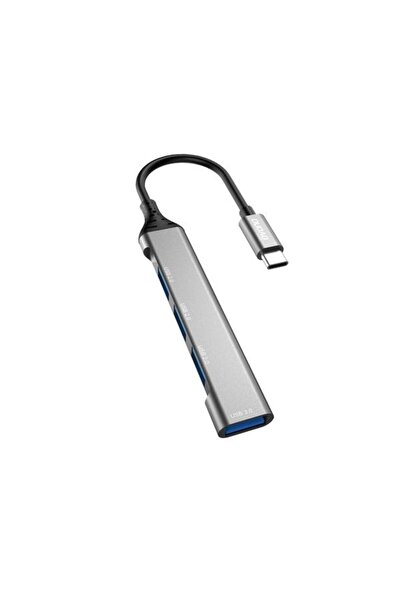 DUDAO Хъб USB Type-C A16T, 4 x USB-A (сив)