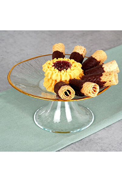 shumee Glass cake stand with gold base, 15.5 cm