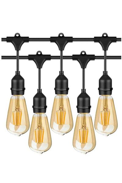 Generic Yuwell Outdoor Waterproof IP65 Led String Lights E27 Holder 10 Meter Bulb Holder Wire With 20 Bulbs