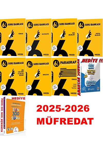 Hız Yayınları HIZ 2026 MÜFREDAT 6.SINIF SORU BANKASI TÜM DERSLER FULL SET + 2 HEDİYELİ