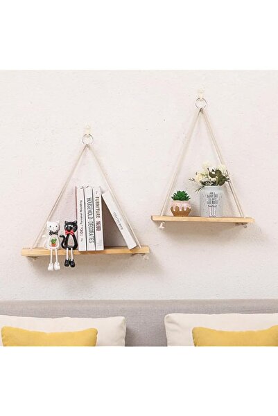 Generic QHWRV 1pcs Handmade hemp rope hanging floating shelves, wall mounted ...