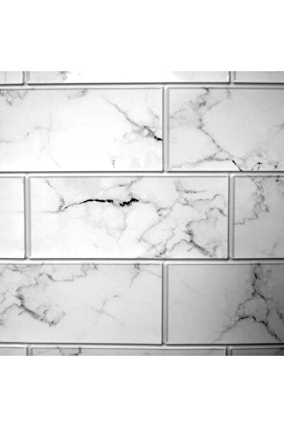 Mercaton Decorative panel, PVC, 3D marble pattern, black and white, 96×48.5 cm